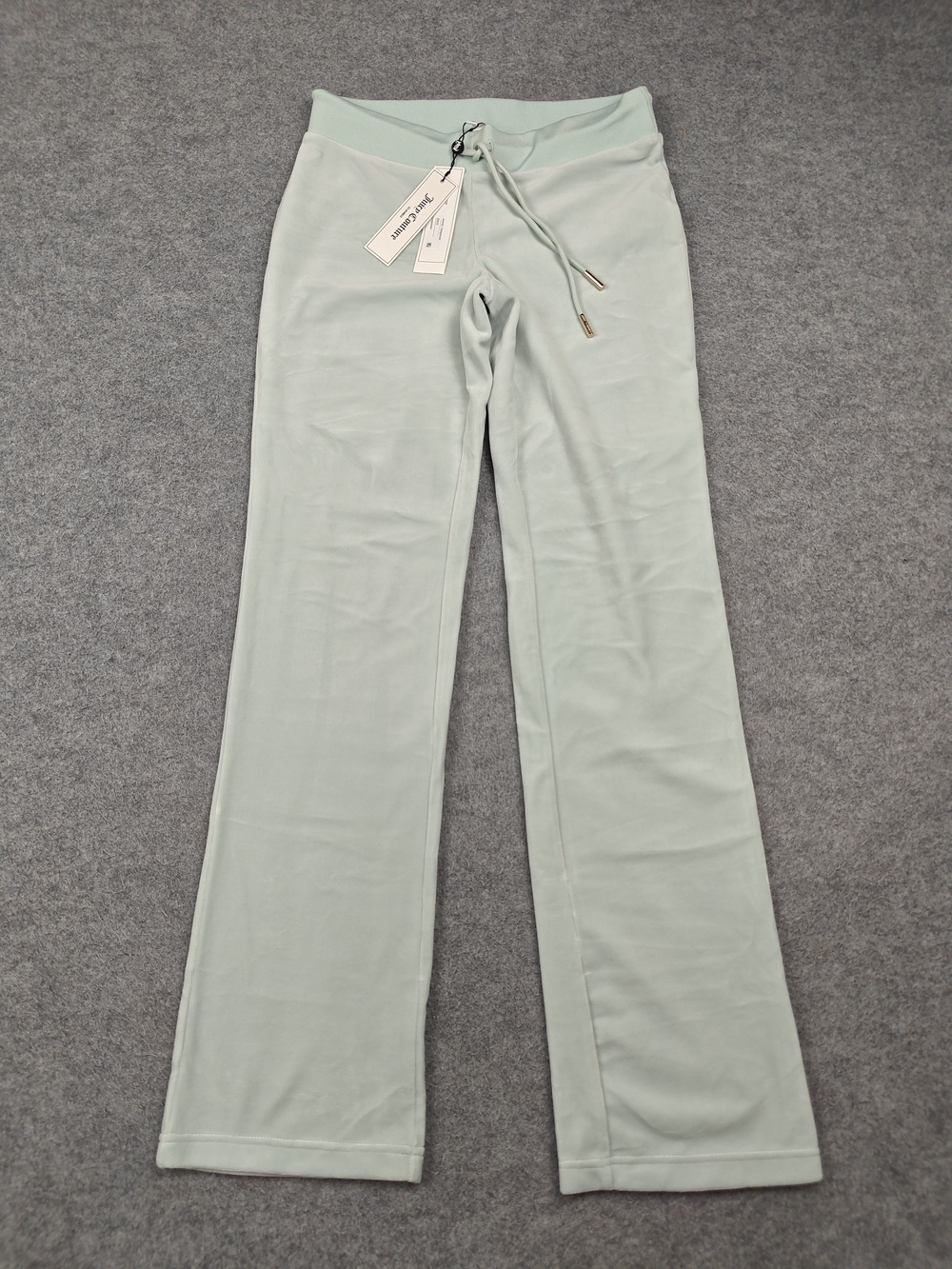 Juicy Couture Pants Womens XS Green Velour Bootcut Drawstring Rhinestone